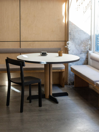 Kann Design - Table de repas Toucan Round blanc - chêne DT1941