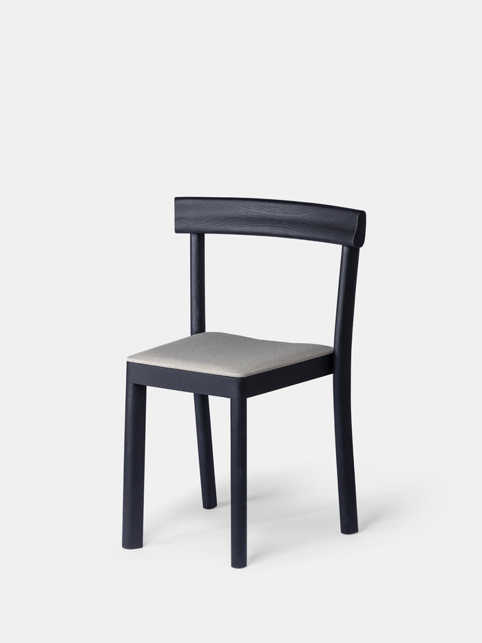 Kann Design - Chaise Galta chêne noir - tissu gris C2072