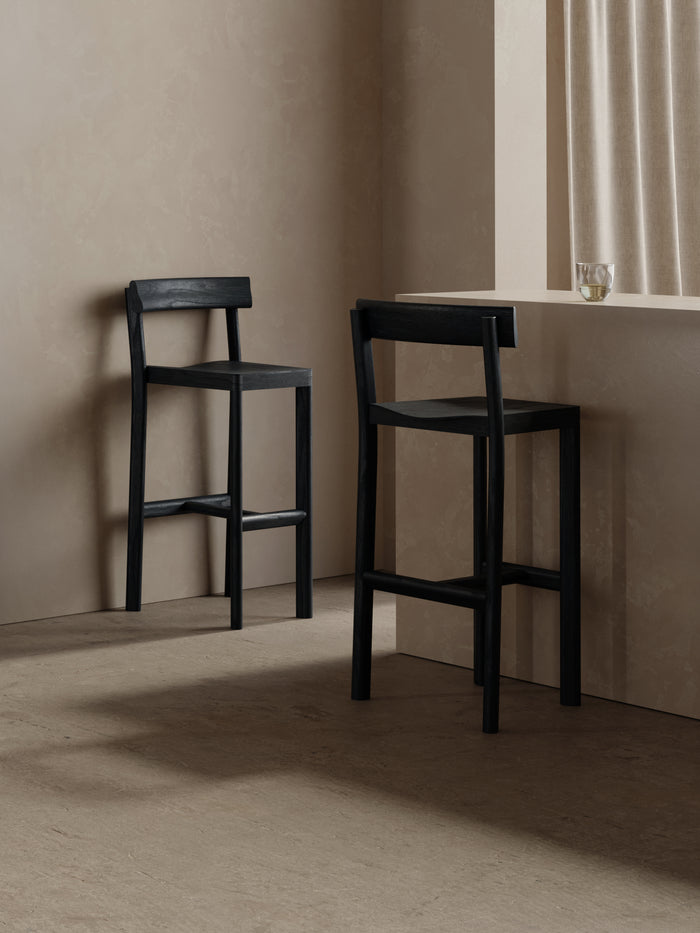 Kann Design - Chaise haute Galta 75 chêne noir CC1051