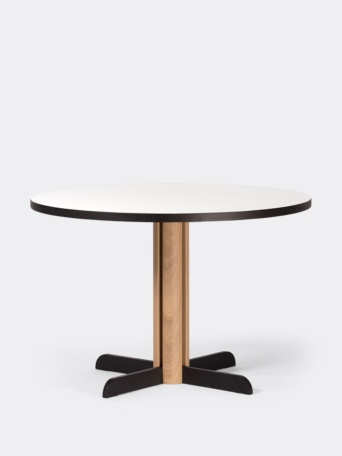 Kann Design - Table de repas Toucan Round blanc - chêne DT1941